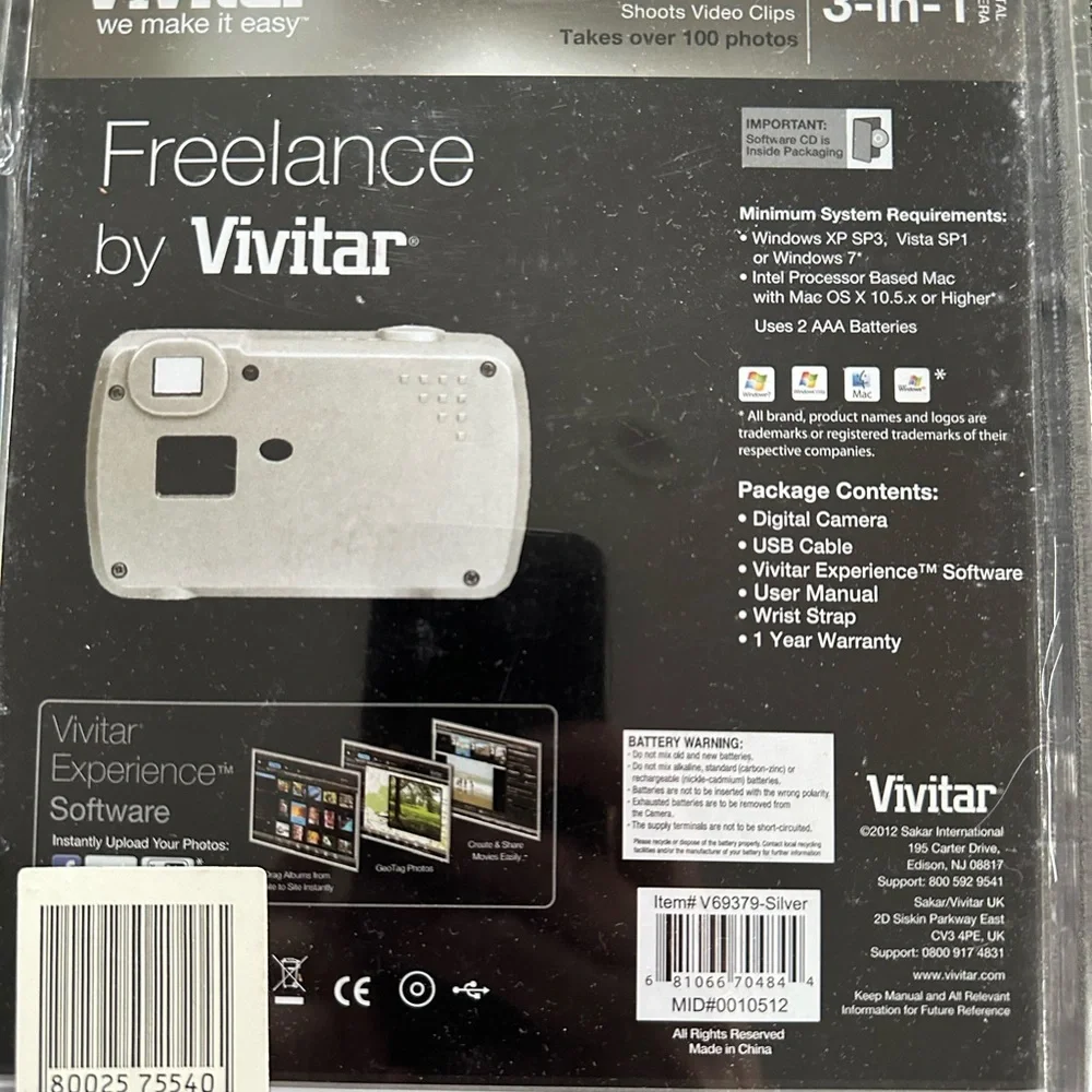 Vivitar Freelance Digital Camera with Silver Finish
